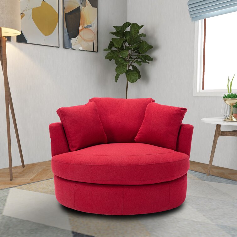 Red best sale barrel chair